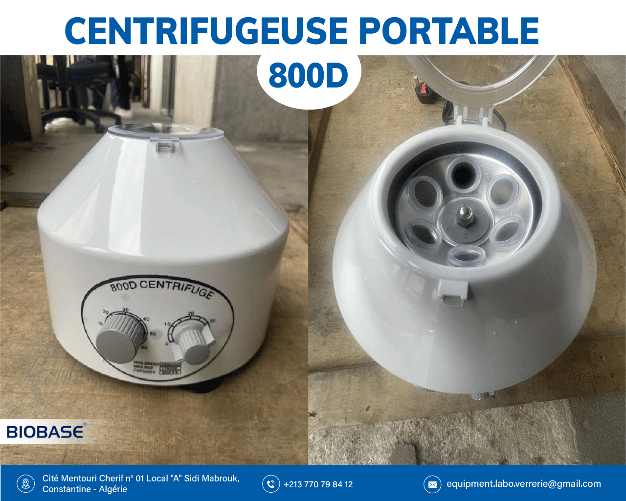 Centrifugeuse de paillasse 6 tubes